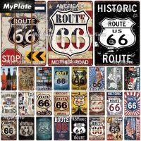 Lupeishop เส้นทาง66ป้ายโลหะแผ่นโลหะ Vintage Bar เฟอร์นิเจอร์ Man Cave โปสเตอร์ Vintage Retro โลหะ Wall Decor ส่วนบุคคล Plate