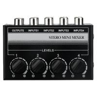 CX400 Audio Mixer Mini Stereo 4-Channel Passive Mixer Microphone Multi-Channel 1 in 4 Out Stereo Splitter for Studio