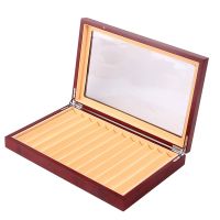 1 PCS 12 Grid Wooden Pen Display Case Transparent Window Pen Box-Collection Organizer Red