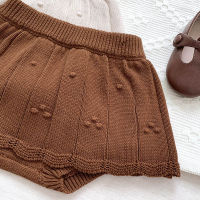 Autumn Winter Lovely Knitting Skirt Shorts Kids Knitting PP Shorts Bottoming Princess Pleated Skirts Baby Girls Shorts