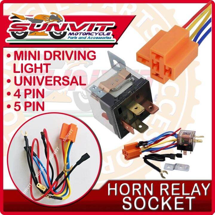 MOTORCYCLE HORN RELAY SOCKET SET UNIVERSAL 5PIN 4PIN Lazada PH