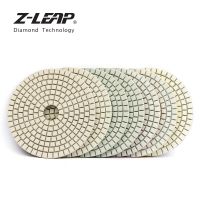 Z-LEAP 4 Inch 7pcs/Set Diamond Polishing Pad Concrete Granite Marble Floor Grinding Disc Wet Use White Flexible Abrasive Wheel