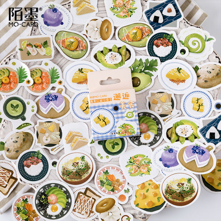 Sticker chủ đề Đồ Ăn Nhật Bản 3 - Hộp 46 miếng dán trang trí sổ ...