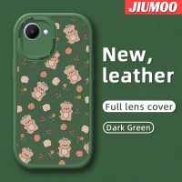 JIUMOO เคสสำหรับ Realme C30 C30s Narzo 50i Prime Case การ์ตูนหมีน่ารักแฟชั่นหนังดีไซน์ใหม่บางเคสโทรศัพท์กันกระแทกกรอบซิลิโคนปกป้องเลนส์เต็มรูปแบบเคสป้องกันกล้องเคสนิ่ม