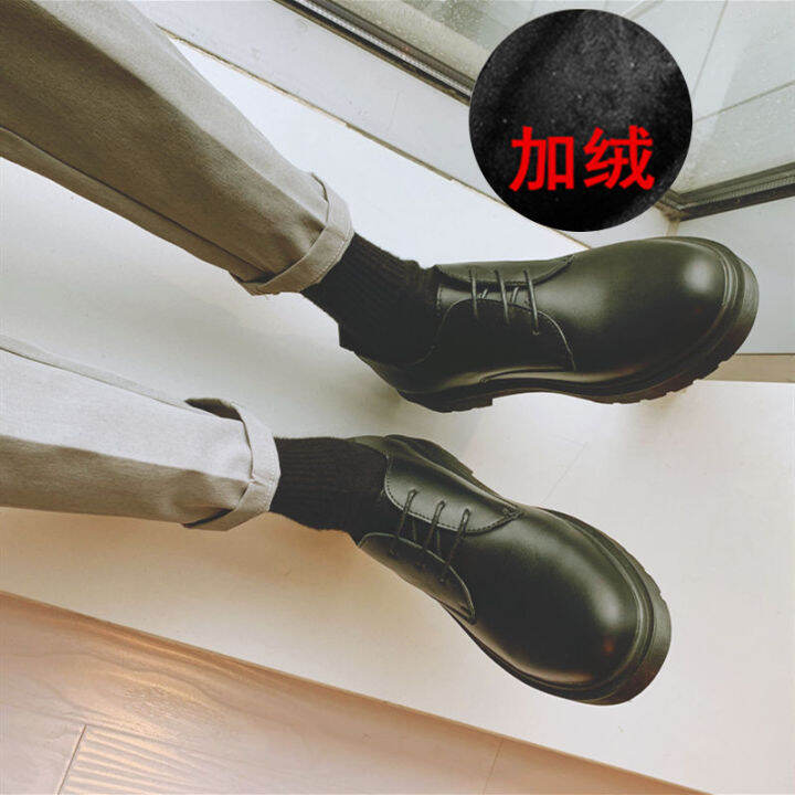 Xtm239 Winter Suit Shoes Men'S Casual Formal Wear Business Black Leather  Shoes Big Head Shoes Korean Style Round Toe Dr. Martens Boots Trendy  Students | Lazada