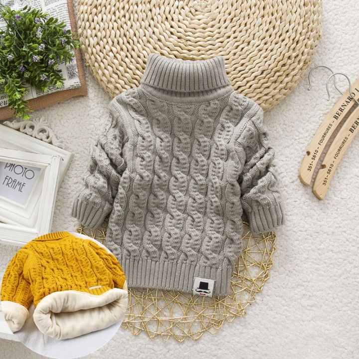 philology-plush-inside-pure-color-winter-boy-girl-kid-thick-knitted-turtleneck-shirts-solid-high-collar-pullover-fluff-sweater