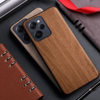 Funda De Cuero Con Patrón De Madera De Bambú Para Xiaomi, Carcasa Trasera De Cuatro Esquinas Para Poco X5 Pro 5G