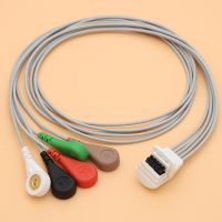 2023เข้ากันได้กับ Mortara H3 Holter Recorder ECG Cable,5 Lead Snap Snap Snap ECG Leadaha Wire