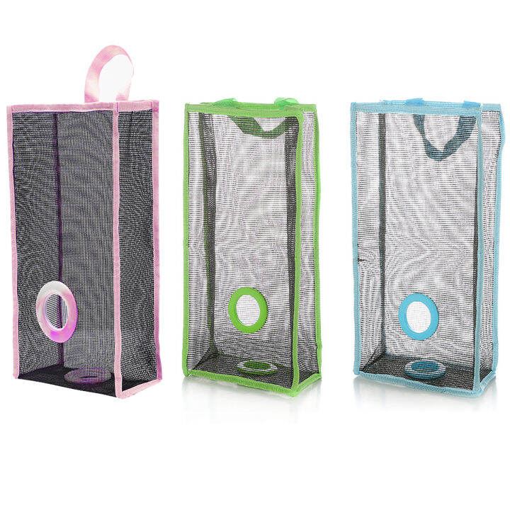 【Big Size 38cm】Kitchen Organizers Plastic Bag Holder Dispensers Mesh