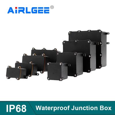 ₪ Black PC Plastic Flame Retardant Outdoor Electrical Waterproof Junction Box IP68 Underground Sealed Case Enclosure Box