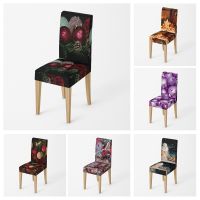 【lz】◎ↂ❈  Elastic Fabric Chair Cover para Casa Capas de Cozinha Ajustável Natal Jantar Casamento