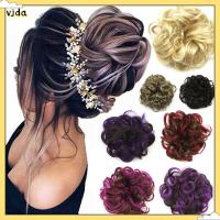 VJDA ต่อผมหางม้า วงยืดหยุ่น แฮร์พีซ หยิกยุ่ง Chignon หยิก Scrunchie ต่อผม มัดผม