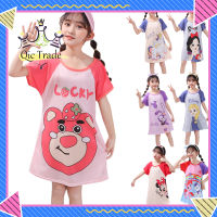 【New Arriva✨ 】Girls Nightgown Cartoon Cute Nightdress Summer Short Sleeves Sleepwear For 3-10 Years Kids