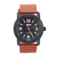 SKMEI Mens Leather Clasp Watch Waterproof Sports Quartz Hand Casual Business Watch 1417