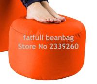 COVER ONLY NO FILLER - orange foot stool bean bag round ottomans 16x16inch