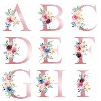 English Letter Flower Patch Iron On Transfer For Clothing English Alphabet Thermal Stickers Heat-Sensitive Appliques On Dress
