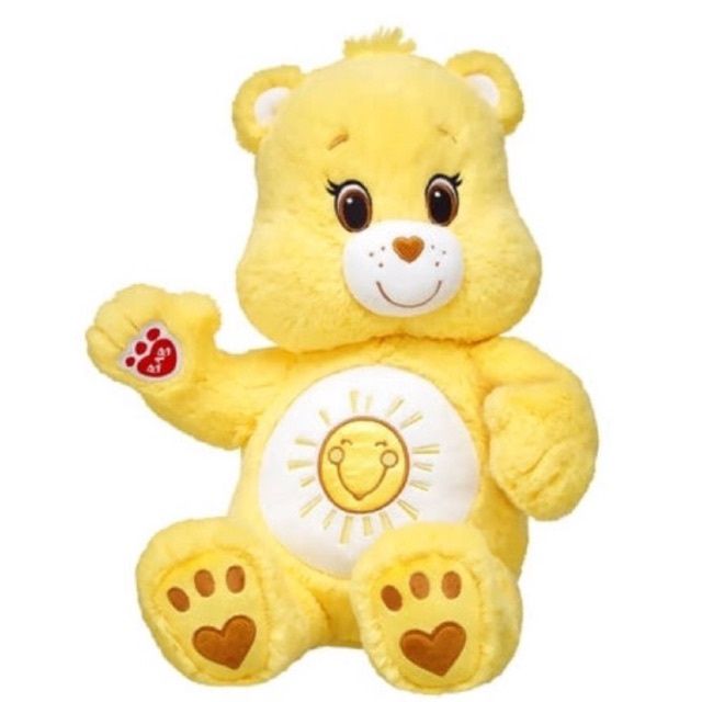 ตุ๊กตาหมีแคร์แบร์-สีเหลือง-carebers-บิ้วอะแบร์-build-a-bear-workshop-สินค้ามือสองจากอเมริกา