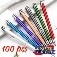 ปากกาโฆษณาปากกาปากกาลูกลื่นสำหรับหมึกน้ำเงินดำปากกาธุรกิจ100ชิ้น100ชิ้น/ล็อตสำหรับโลโก้ที่กำหนดเอง