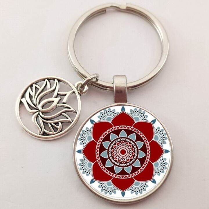 new-mandala-flower-of-life-keychain-classic-budddhist-sacred-geometry-women-key-chain-holder-for-car-bag-key-chains