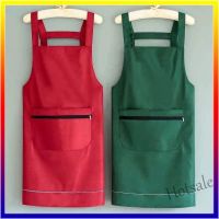 【hot sale】✼ D13 2023 Solid Color Home Work Apron with Big Pocket Waterproof and Oil-proof Work Clothes H Type Wholesale