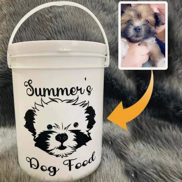 PERSONALIZED DOG FOOD DOG TREATS CONTAINER CANISTER CAT FOOD FUR BABIES