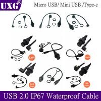 30cm Mini Micro USB 2.0 type c IP67 Waterproof Cable USB 3.1 c type Male to Female Panel Mount Water Proof Extension Cord usb c