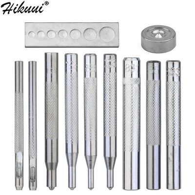 11Pcs Metal Snap Rivet Fastener Press Studs Buttons Installation Tool Kit For DIY Leather Craft Hand Punch Tool Set