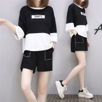 [WDD]◕┋◎ 2PCS/Two-piece Suit Women Fashion T-shirt Short Pants Loose Summer Suit