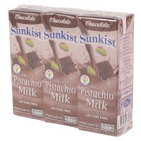 SUNKIST Pistachio Milk ซันคิสท์ นมพิสทาชิโอ รสช็อกโกแลต 180มล.X3