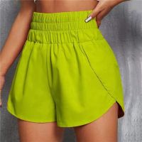 Women Casual Running Shorts Gym Outdoor Workout Fitness High Waist Elastic Shorts Solid Color Loose Push Up Yoga Joggers Shorts