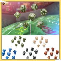 VJDA 7Pcs/Set ของขวัญ หลายแง่มุม สำหรับ TRPG DND ของเล่นเพื่อความบันเทิงยามว่าง อุปกรณ์เสริมเกม เกมกระดาน ชุดลูกเต๋า