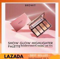 ไฮไลท์น้องฉัตร Show Glow Highlighter Palette Browit by Nongchat 4g.(กล่องชมพู)