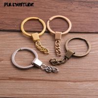 10pcs Key Ring ( Ring Size: 30mm ) Key Chain Rhodium And Bronze Plated 50mm Long Round Split Keychain Keyrings P6680 Key Chains