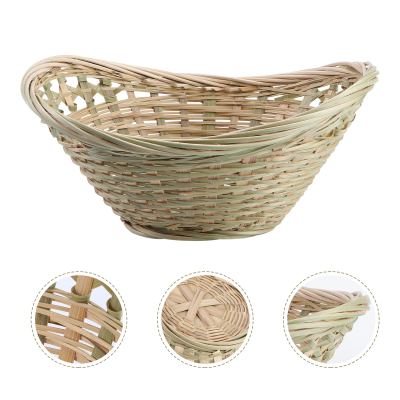 1pc Bamboo Woven Basket Bread Fruit Basket Household Food Storage Basket