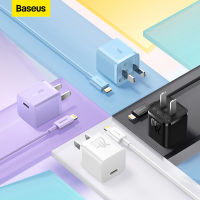 Baseus GaN5ชาร์จอย่างรวดเร็ว1C 20วัตต์ USB Type C ชาร์จสนับสนุน Type C PD อย่างรวดเร็วชาร์จสายเคเบิลข้อมูลสำหรับ iPhone 14 13 Pro Max หัวเว่ย Xiaomi