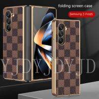 YJD เคสสำหรับ Samsung Z Fold5หนังคุณภาพสูงกรอบ TPU เคสโทรศัพท์กันกระแทกบางเฉียบ