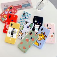 ﹍ For Xiaomi Redmi 7 Case Cartoon Painted Shell For Redmi 8 8A 9 9C Case Silicone Soft Thin Matte TPU Phone Shell