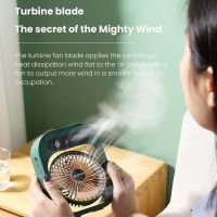 Conditioning Fan Desk Misting Fan Cooling USB Rechargeable Humidifier Portable Spray Fan with 3 Wind Speeds for Home