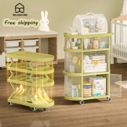 Storage folding cart Baby baby supplies shelf Bedroom living room movable