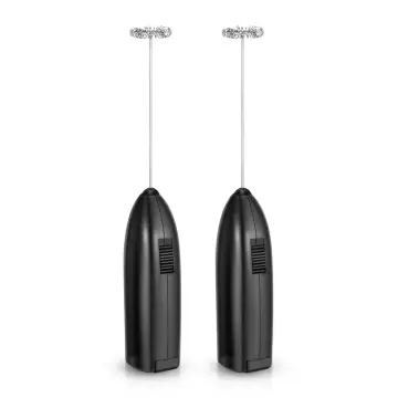 2 Pack Milk Frother Handheld Battery Operated - Electric Whisk Coffee  Frother Battery Stirrer, Hand Held Milk Foamer, Mini Mixer for Bulletproof