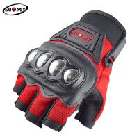 SUOMY Half Finger Motorcycle Gloves Breathable Summer Fingerless Moto Gloves Off-Road Motocross Racing Guantes Dirt Bike DH MTB