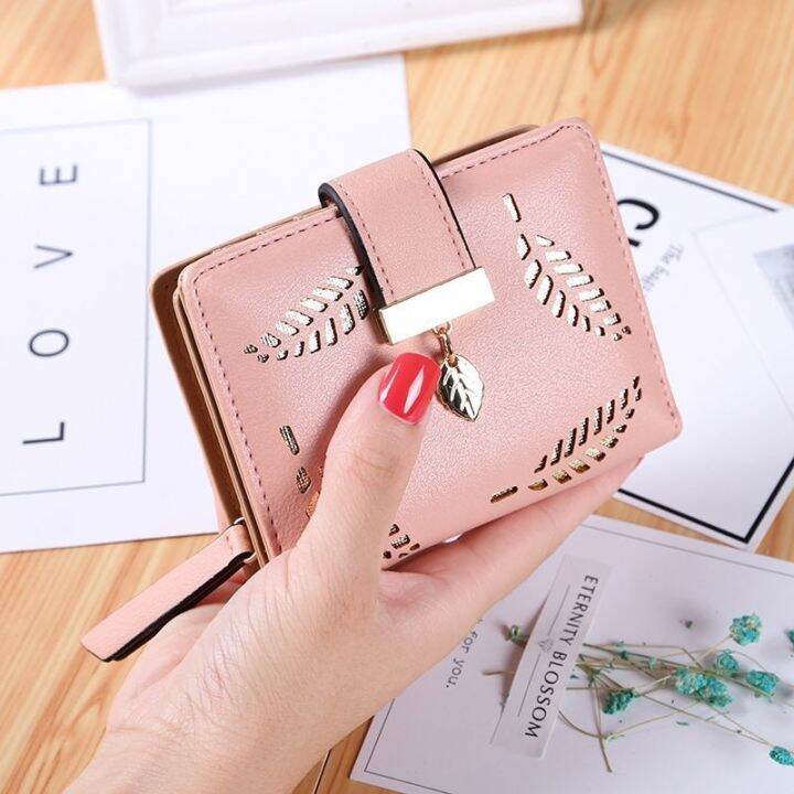 women-wallet-pu-leather-purse-female-zipper-gold-hollow-leaves-pouch-handbag-for-coin-card-holders-clutch