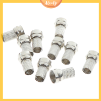 Aleaty? 10pcs 75-5 F Connector screw ON Type สำหรับ RG6เสาอากาศทีวีดาวเทียม COAX CABLE