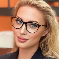 Fashion Retro Women Cat Eye Glasses Frames Optical Eyeglasses Frame Myopia Ultra-light TR90 Alloy Prescription Eyewear 2021 New