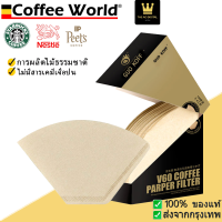 กระดาษกรองกาแฟ V60 100pcs กรวยแหลม กรวยตัด ดริป 100 แผ่น/แพค กระดาษดริปกาแฟ กรวย ชุดดริปกาแฟ สีน้ำตาล Coffee filter 100pcs 50pcs