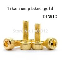 10PCS Titanium Plating Gold M2 M2.5 M3 M4 M5 M6 L=4-30mm 12.9 Grade Screw DIN912 Hexagon Hex Socket Head Cap Allen Bolt Nails Screws Fasteners