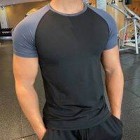 Mens Summer Ultra-Thin Quick-Drying T-shirt Slim Fit Breathable Sweat Absorbing Sports Running Fitness Clothes Short Sleeve Stretch Tight T-shirt w0Kq g