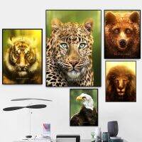 NewTiger Lion Cheetah ภาพวาดผ้าใบห้องนั่งเล่นห้องนอน Wall Art สัตว์ภาพโปสเตอร์ภาพโมเดิร์นของขวัญตกแต่งบ้าน Cuadros