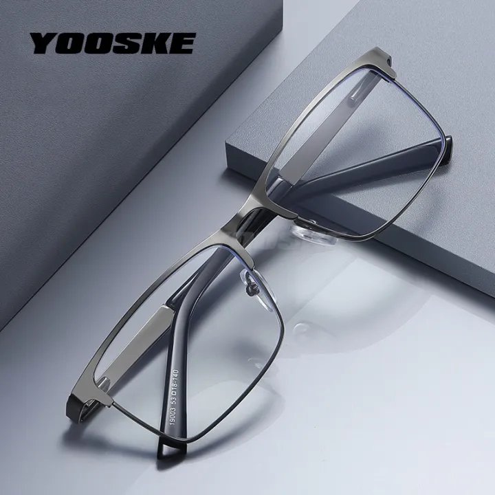 【ready】 Yooske Stainless Steel Reading Glasses Men Non Spherical Lens Presbyopia Business