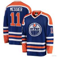 Hq1 NHL Edmonton Oilers Jersey Mark Messier เสื้อยืด แขนยาว สีฟ้า พลัสไซซ์ QH1